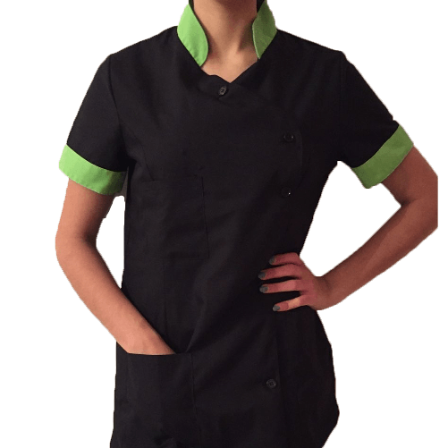 Giacca cuoco chef donna lavoro maestra bottoni ristorante bar maestra estetista S azzurro